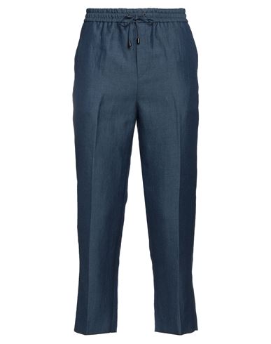 Etro Man Pants Slate Blue Size 34 Lyocell, Linen