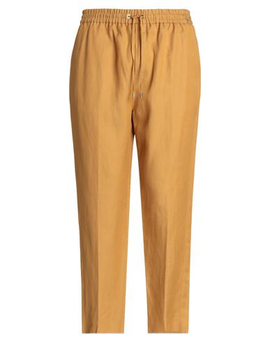 Etro Man Pants Mustard Size 36 Lyocell, Linen In Yellow
