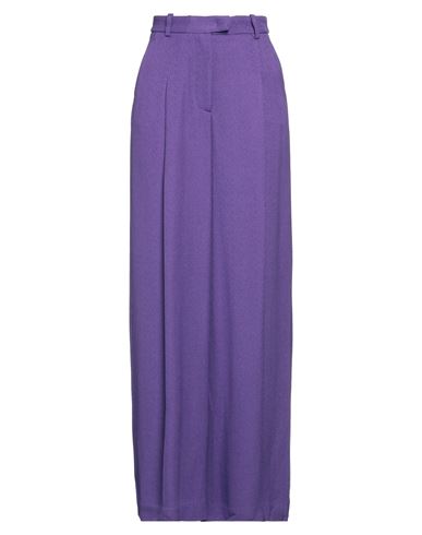 MALLONI MALLONI WOMAN PANTS PURPLE SIZE 4 VISCOSE, COTTON