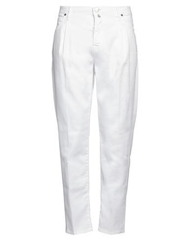 Incotex Man Jeans White Size 35 Linen, Cotton, Elastane