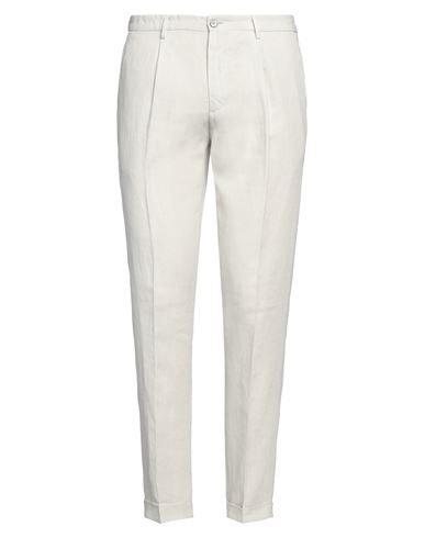 Santaniello Man Pants Beige Size 34 Linen In White