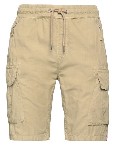 Shop Alpha Industries Man Shorts & Bermuda Shorts Sand Size L Cotton In Beige