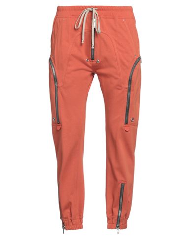 Shop Rick Owens Man Pants Orange Size 38 Cotton, Elastane