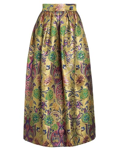 Dolce & Gabbana Woman Maxi Skirt Yellow Size 0 Polyester, Cotton, Metallic Polyester