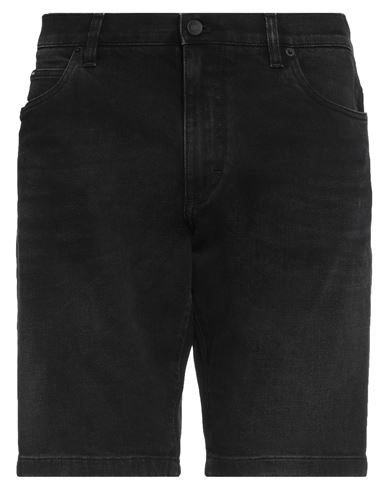 Dolce & Gabbana Man Denim Shorts Black Size 42 Cotton, Elastane, Bovine Leather, Zamak