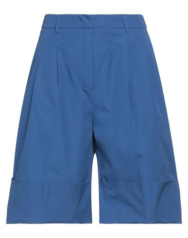 Manila Grace Woman Shorts & Bermuda Shorts Blue Size 6 Cotton