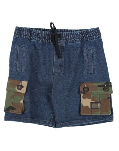 Dolce & Gabbana Newborn Boy Shorts & Bermuda Shorts Blue Size 3 Cotton, Elastane, Brass, Polyester In Blue