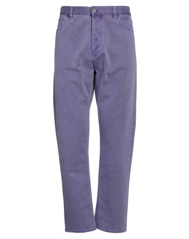 Shop Pence Man Pants Lilac Size 34 Cotton In Purple