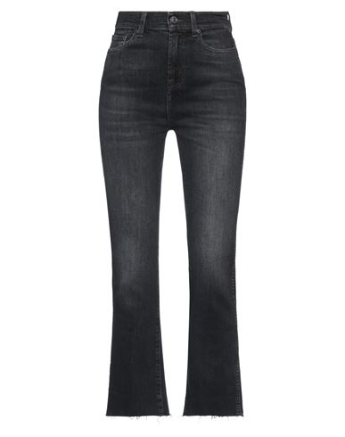 7 For All Mankind Woman Jeans Black Size 24 Cotton, Elastane