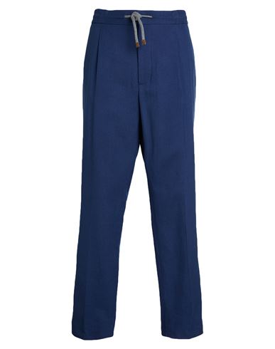 Brunello Cucinelli Man Pants Blue Size 40 Linen, Wool In Blue
