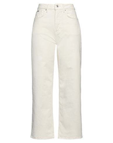 Pepe Jeans Woman Jeans Ivory Size 32w-28l Cotton, Elastane In White