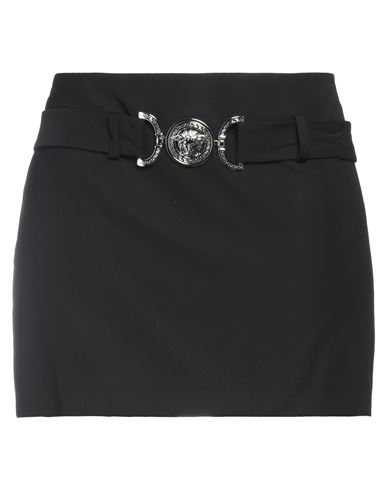 Shop Versace Woman Mini Skirt Black Size 8 Virgin Wool