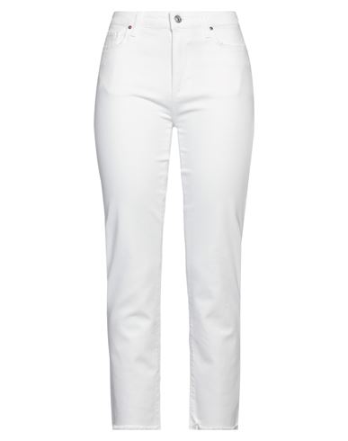 Paige Woman Jeans White Size 29 Cotton, Elastane