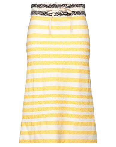 Jil Sander Woman Midi Skirt Yellow Size 6 Cotton