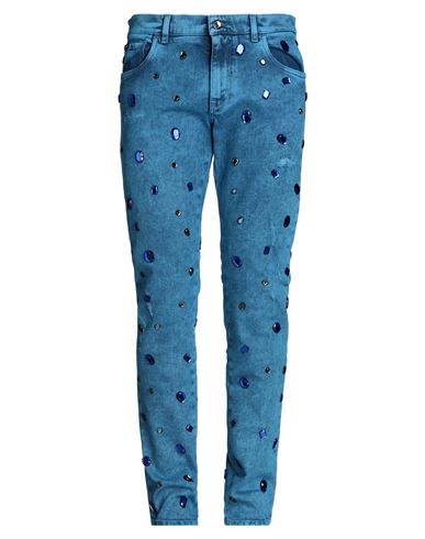 Dolce & Gabbana Man Jeans Azure Size 44 Cotton, Polyester, Elastane In Blue