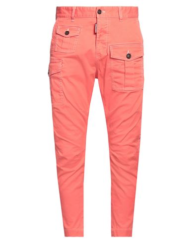 Dsquared2 Man Pants Coral Size 34 Cotton, Elastane In Red