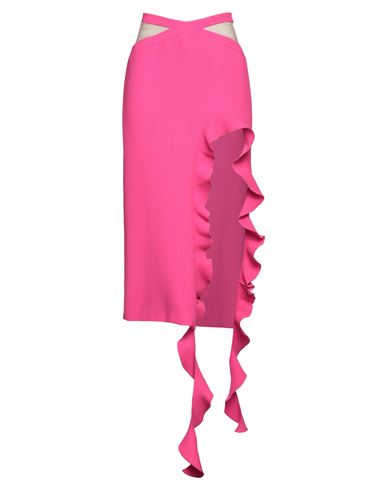 Shop David Koma Woman Midi Skirt Fuchsia Size 6 Wool, Polyamide, Elastane In Pink