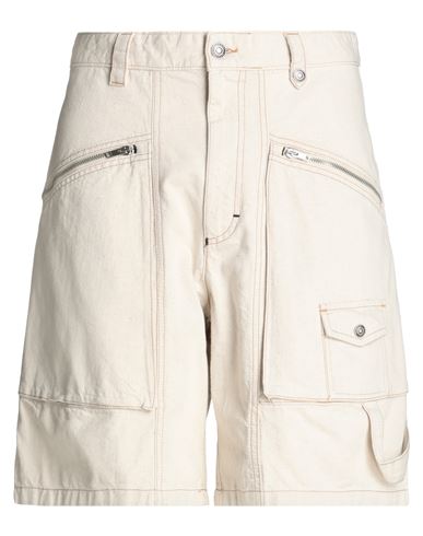 Isabel Marant Man Denim Shorts Ivory Size 40 Cotton, Hemp In White