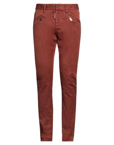 Dsquared2 Man Pants Rust Size 32 Cotton, Elastane In Red