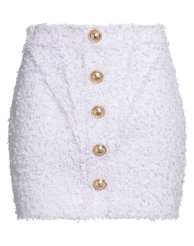 Shop Balmain Woman Mini Skirt Lilac Size 8 Polyamide In Purple