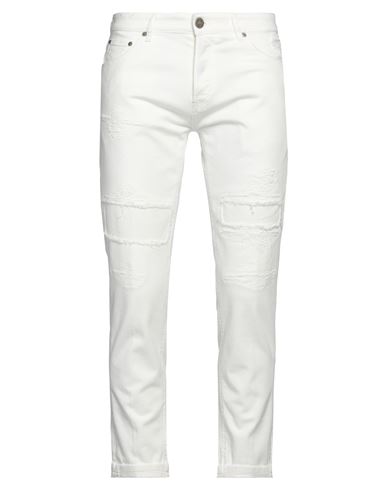 Pt Torino Man Jeans White Size 35 Cotton, Elastane