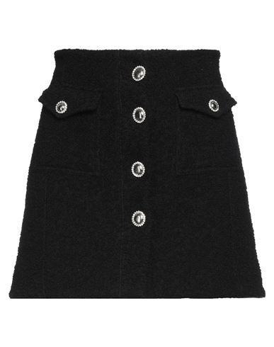 Shop Alessandra Rich Woman Mini Skirt Black Size 4 Virgin Wool, Polyamide