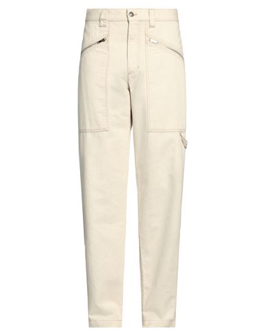 Isabel Marant Man Denim Pants Ivory Size 42 Cotton, Hemp In White
