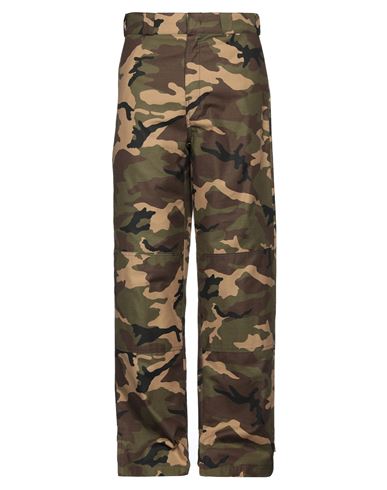 Palm Angels Man Pants Military Green Size 34 Cotton In Green