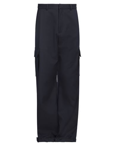 Off-white Man Pants Midnight Blue Size 30 Wool, Cotton In Blue