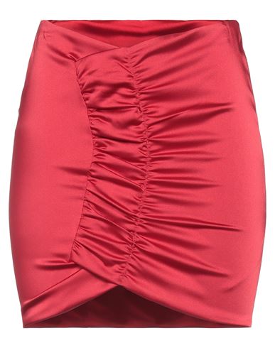 Soallure Woman Mini Skirt Burgundy Size 6 Polyester, Elastane In Red