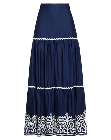 Lavi Woman Maxi Skirt Navy Blue Size S Cotton