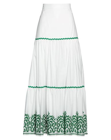 Lavi Woman Maxi Skirt White Size M Cotton