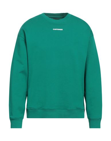 Customize Man Sweatshirt Green Size M Polyester, Polyamide