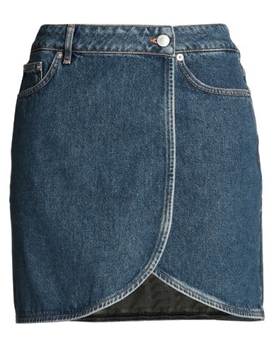 Oval Square Woman Denim Skirt Blue Size L Organic Cotton In Blue