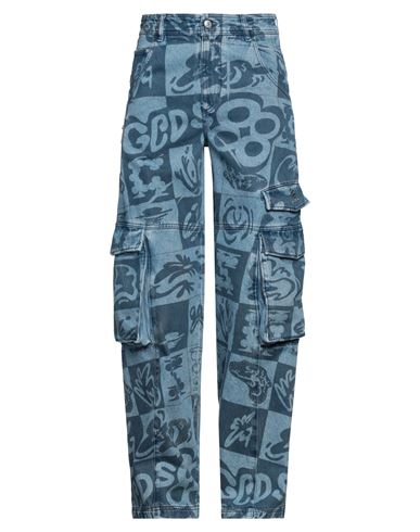 Gcds Man Jeans Blue Size 31 Cotton, Polyester