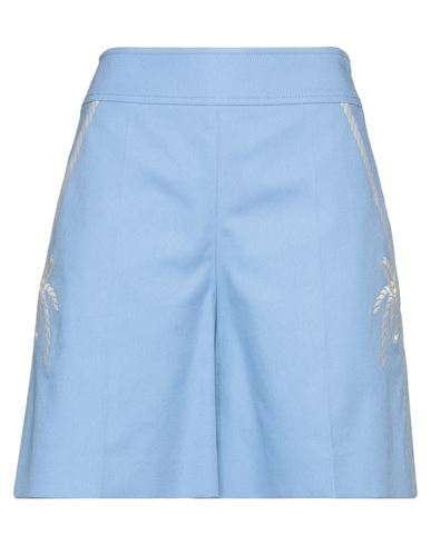 Boutique Moschino Woman Shorts & Bermuda Shorts Light Blue Size 6 Cotton, Elastane