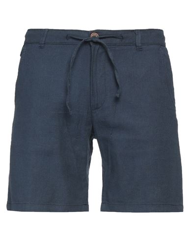 Selected Homme Man Shorts & Bermuda Shorts Navy Blue Size M Organic Cotton, Linen, Elastane