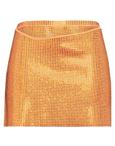 Andreädamo Andreādamo Woman Mini Skirt Orange Size S Viscose, Polyester, Polyamide, Elastane