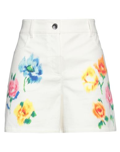Shop Boutique Moschino Woman Denim Shorts White Size 4 Cotton, Elastane