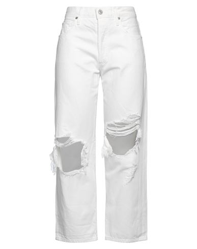 Citizens Of Humanity Woman Denim Pants Off White Size 30 Cotton