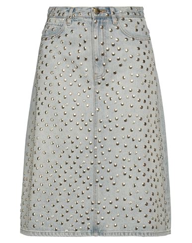 Pinko Woman Denim Skirt Blue Size 6 Cotton, Brass