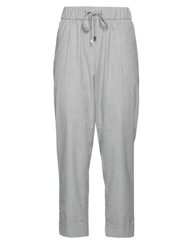 Peserico Easy Woman Pants Light Grey Size 14 Polyester, Viscose, Elastane, Cotton
