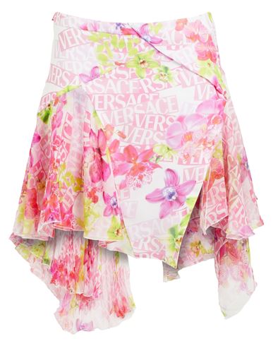 Versace Woman Mini Skirt Pink Size 6 Silk