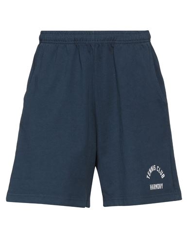 Shop Harmony Paris Man Shorts & Bermuda Shorts Navy Blue Size Xl Cotton
