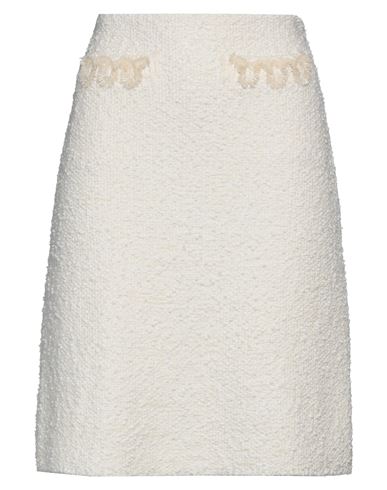 Lanvin Woman Mini Skirt Ivory Size M Cotton, Viscose, Polyamide, Virgin Wool, Glass In White