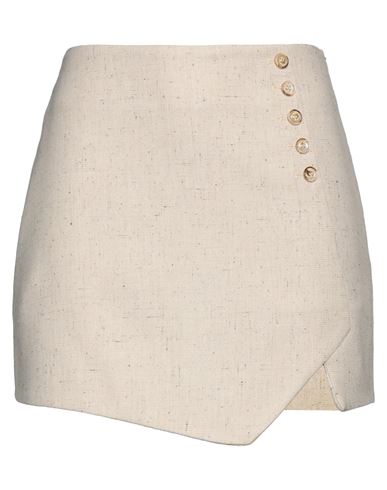 The Garment Woman Mini Skirt Beige Size 2 Viscose, Polyester, Wool, Synthetic Fibers, Silk