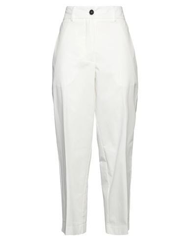 Shop Solotre Woman Pants White Size 8 Cotton