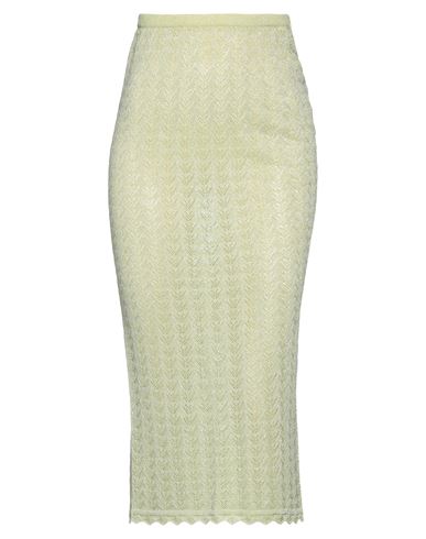 Alessandra Rich Woman Midi Skirt Acid Green Size 6 Viscose, Polyamide, Polyester