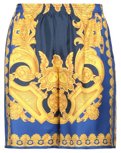Versace Man Shorts & Bermuda Shorts Blue Size 38 Silk