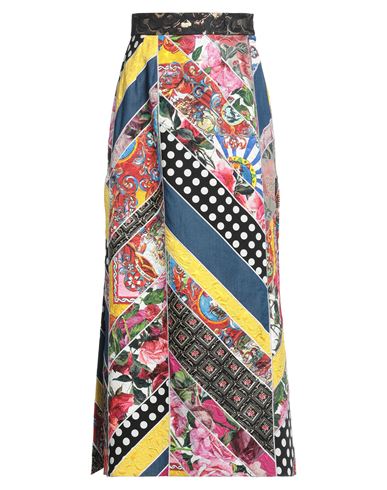 Dolce & Gabbana Woman Maxi Skirt Blue Size 4 Synthetic Fibers, Cotton, Silk, Metallic Polyester, Ela